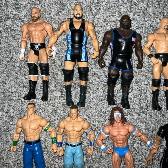 Lot Of 12 WWE/WWF Mattel & JAKKS Pacific Inc. Wrestling Action Figures. - Picture 2 of 10